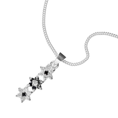 Sterling Silver Cubic Zirconia Flower Pendant