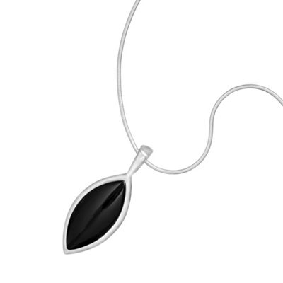 Sterling Silver Onyx Marquis Pendant