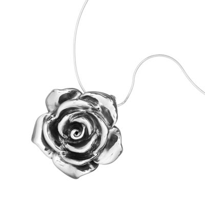 Sterling Silver Flower Pendant Necklace