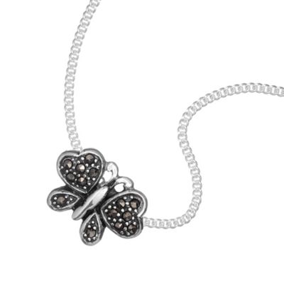 Simply Silver Sterling Silver Marcasite Butterfly Pendant