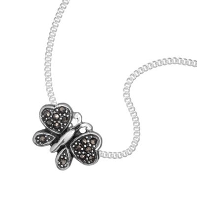 Sterling Silver Marcasite Butterfly Pendant