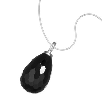 Sterling Silver Facetted Onyx Drop Pendant