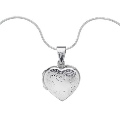 Simply Silver Sterling silver engraved heart locket