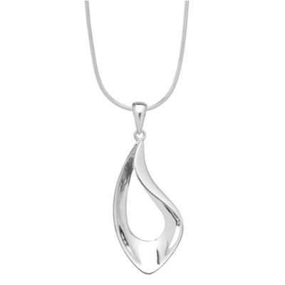 Simply Silver Polished Sterling Silver Open Teardrop Necklace
