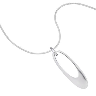 Simply Silver Sterling Silver Long Open Oval Drop Necklace