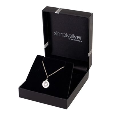 Simply Silver Sterling Silver and Cubic Zirconia Initial D