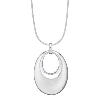 Sterling Silver Oval Organic Pendant