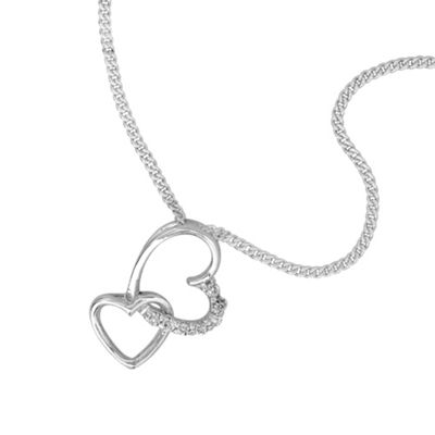 Simply Silver Sterling Silver Dangle Heart Pendant Necklace