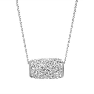 Simply Silver Sterling Silver Crystal Barrel Pendant Necklace