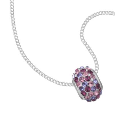 Purple Crystal Mix Pave Barrel Sterling Silver