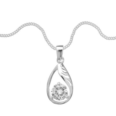 Simply Silver Sterling Silver Cubic Zirconia Wave Peardrop