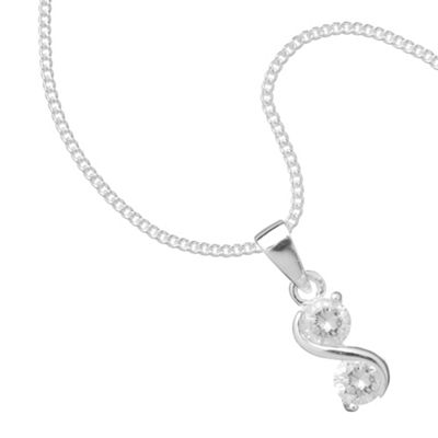 Simply Silver Sterling Silver Cubic Zirconia S Shaped Pendant