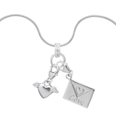 Simply Silver Sterling Silver Heart And Love Envelope Charm
