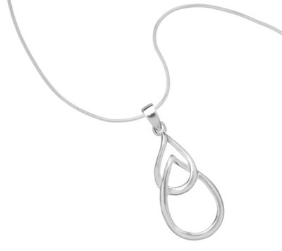Simply Silver Sterling Silver Double Teardrop Link Necklace