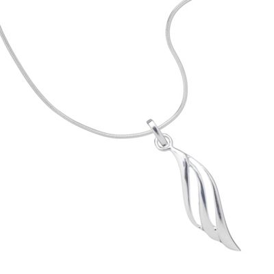 Simply Silver Sterling Silver Double Open Wave Pendant