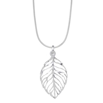Simply Silver Sterling Silver Open Flat Leaf Pendant