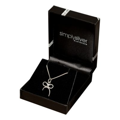 Simply Silver Sterling Silver Twisted Bow Pendant Necklace