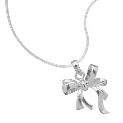 Simply Silver Sterling Silver Bow Pendant Necklace