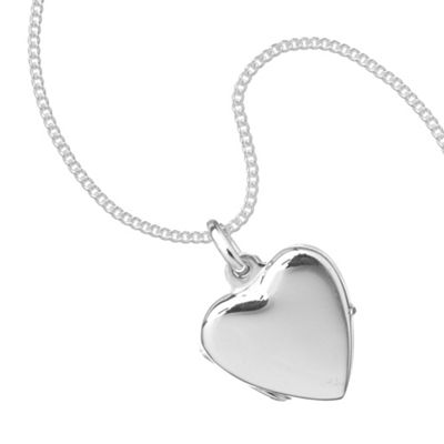 Simply Silver Sterling Silver Heart Locket Necklace
