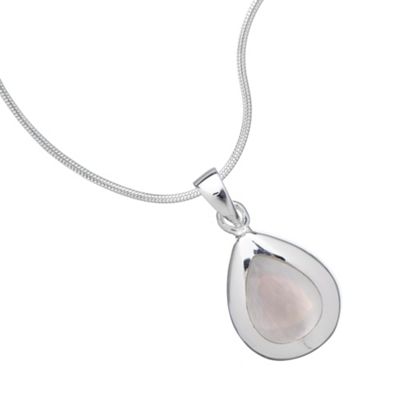 Simply Silver Sterling Silver Mother Of Pearl Peardrop Necklace