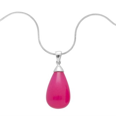 Simply Silver Sterling Silver Fuchsia Semi Precious Teardrop