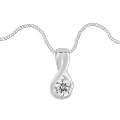 Simply Silver Sterling Silver Cubic Zirconia Twisted Pendant