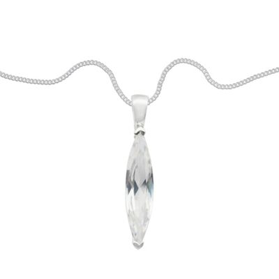 Simply Silver Sterling Silver And Cubic Zirconia Marquis