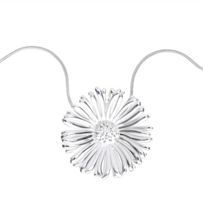Simply Silver Sterling Silver Polished Daisy Pendant Necklace
