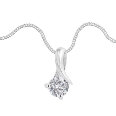Simply Silver Sterling Silver Cubic Zirconia Twist Pendant