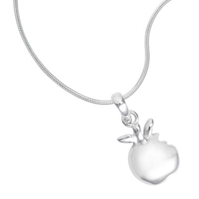 Simply Silver Sterling Silver Apple Pendant Necklace