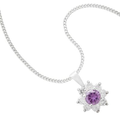 Simply Silver Sterling Silver Mini Purple Cubic Zirconia