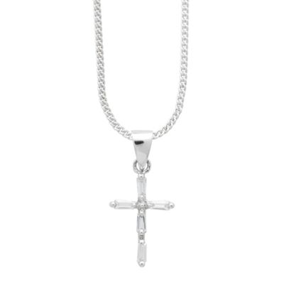 Simply Silver Sterling Silver Delicate Cubic Zirconia Cross