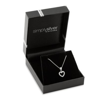 Simply Silver Sterling Silver Tiny Cubic Zirconia Heart Pendant