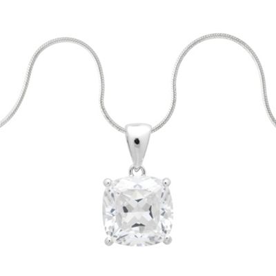 Simply Silver Sterling Silver Cushion Cut Cubic Zirconia Pendant