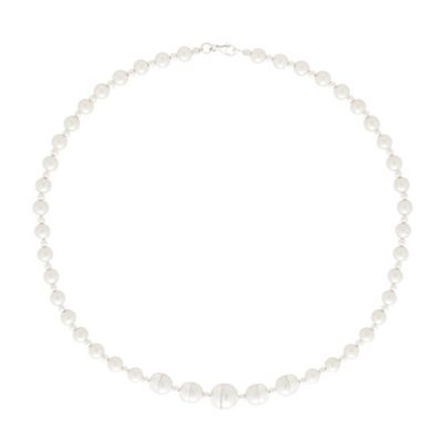 Simply Silver Sterling Silver Capped Pearl Graduated Necklace