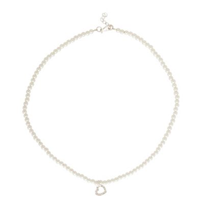 Simply Silver Sterling Silver Pearl Necklace With Cubic