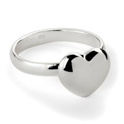 Simply Silver Sterling Silver Puff Heart Ring