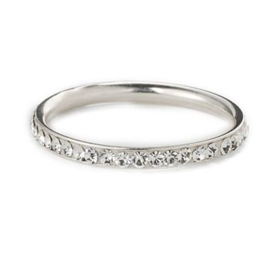 Simply Silver Sterling Silver Pave Band Ring