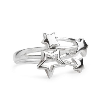 Simply Silver Sterling Silver Multi Star Twist Ring