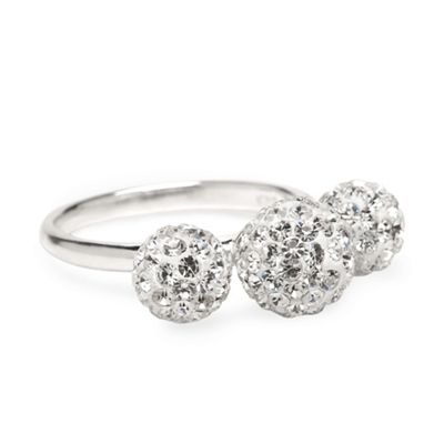Simply Silver Sterling Silver Pave Crystal Ball Ring