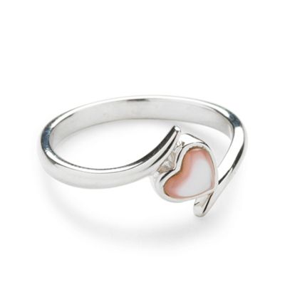 Sterling Silver Pink Mother Of Pearl Twist Heart