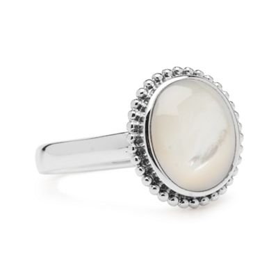 Simply Silver Sterling Silver Mother Of Pearl Round Ring