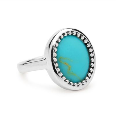 Simply Silver Sterling Silver Oval Turquoise Ring