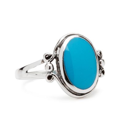 Simply Silver Sterling Silver Turquoise Oval Ring