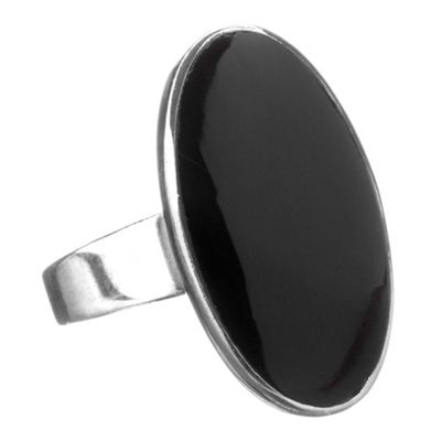 Sterling Silver Statement Oval Onyx Ring
