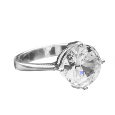 Simply Silver Sterling Silver Cubic Zirconia Large Solitaire