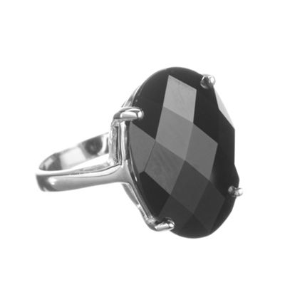 Simply Silver Sterling Silver Jet Facetted Cubic Zirconia Ring
