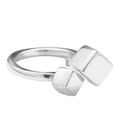 Simply Silver Sterling Silver Double Cube Ring