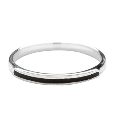 Simply Silver Sterling Silver Onyx Band Ring