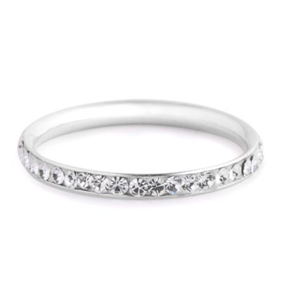 Simply Silver Sterling Silver Crystal Pave Ring